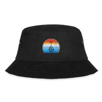 Einrad Retro Einradfahren Zirkus - Bucket Hat - Schwarz - Vorne - Lela (165cm)
