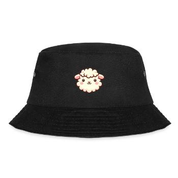 Cute Fluffy Sheep Face Cartoon Design - Bucket Hat - black - Front - Lela (165cm)