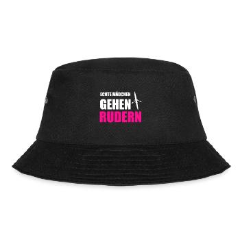 Rudern Mädchen Ruderer Ruder Geschenk - Bucket Hat - Schwarz - Vorne - Lela (165cm)