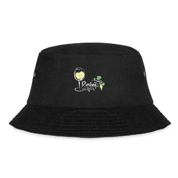 Riesling Rotwein trinken Wein trinken Spruch - Bucket Hat - Schwarz - Vorne - Lela (165cm)