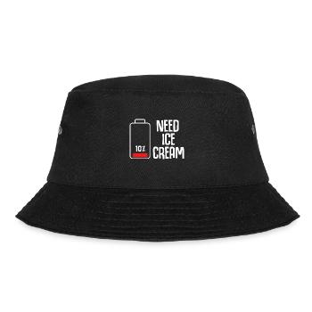 Funny ice cream parlors humor with empty battery - Bucket Hat - black - Front - Lela (165cm)