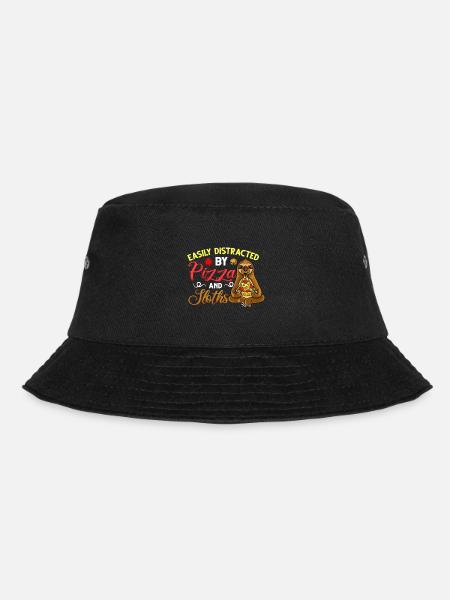 Sloth Pizza Delivery Pizzeria Italian - Bucket Hat - black