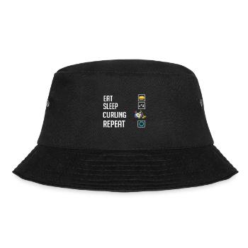 Curling Sports Game Player Curling Stones Ice - Bucket Hat - black - Front - Lela (165cm)