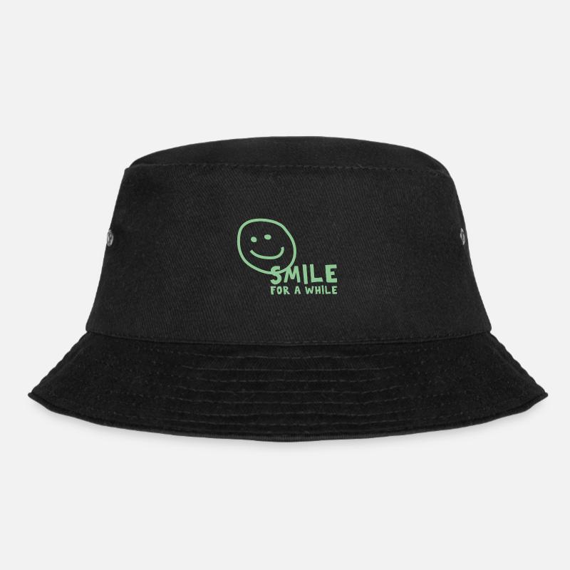 Smile for a while - Bewahre die gute Laune - Bucket Hat - Schwarz