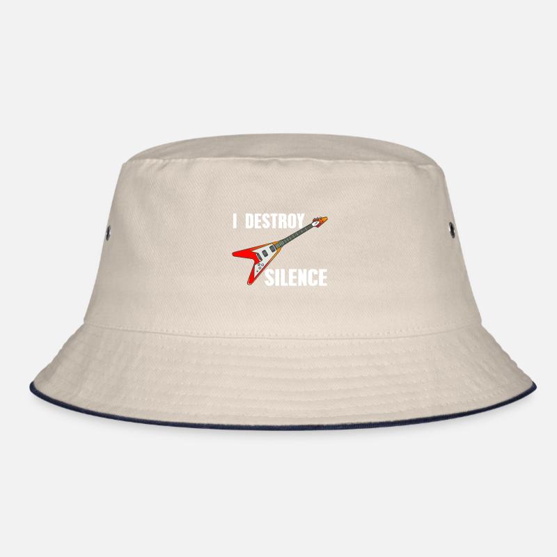 I Destroy Silence Awesome Funny Rock N' Roll Bucket Hat