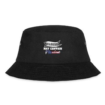 Warning May Contain Freedom Cool Funny Patriotic - Bucket Hat - Schwarz - Vorne - Lela (165cm)