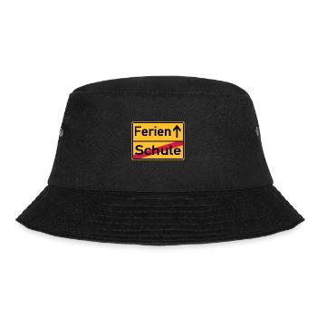 Schule - Ferien - Ortsschild - Bucket Hat - Schwarz - Vorne - Lela (165cm)