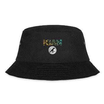 KIAN - Schöner Jungen Name mit Dinosaurier - Bucket Hat - Schwarz - Vorne - Lela (165cm)