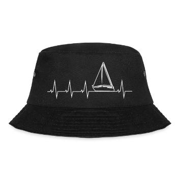 I love sailing - heartbeat - Bucket Hat - black - Front - Lela (165cm)