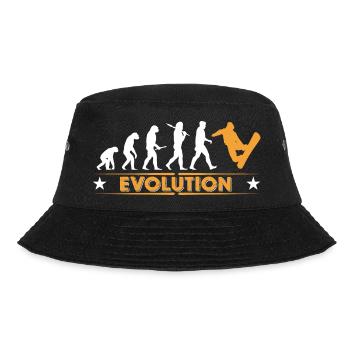 Snowboard Evolution - orange/weiss - Bucket Hat - Schwarz - Vorne - Lela (165cm)