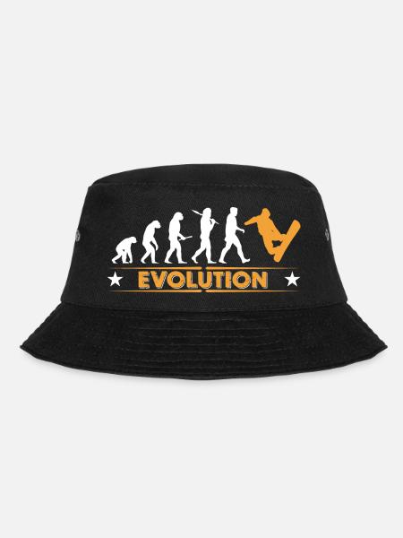 Snowboard Evolution - orange/weiss - Bucket Hat - black