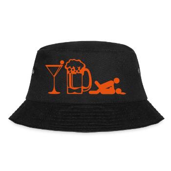 Glas Apero Bier Sex Position Symbol Humor - Bucket Hat - Schwarz - Vorne - Lela (165cm)