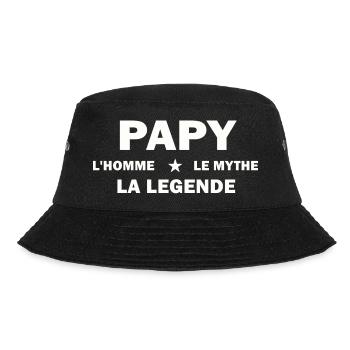 Papy l'homme le mythe la légende - T-shirt drôle - Bob - noir - Devant - Lela (165cm)