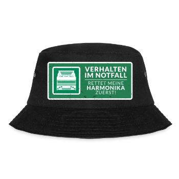 Rettet meine Harmonika zuerst! | ZiachON! - Bucket Hat - Schwarz - Vorne - Lela (165cm)
