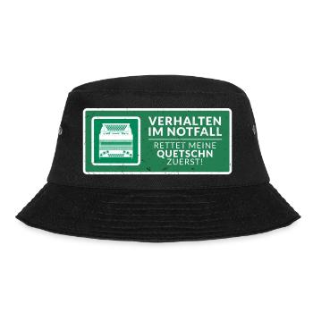 Rettet meine Quetschn zuerst! | ZiachON! - Bucket Hat - Schwarz - Vorne - Lela (165cm)