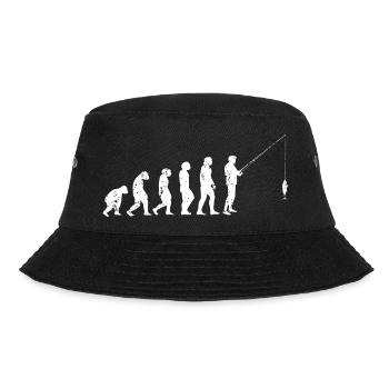 Evolution Fischen Angler Fischer Angeln Menschheit - Bucket Hat - Schwarz - Vorne - Lela (165cm)