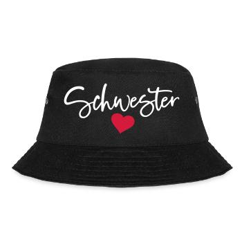 Beste Schwester Herz Schwestern Schwesterherz sis - Bucket Hat - Schwarz - Vorne - Lela (165cm)