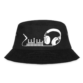 Kopfhörer Equalizer Beat Musik - Bucket Hat - Schwarz - Vorne - Lela (165cm)