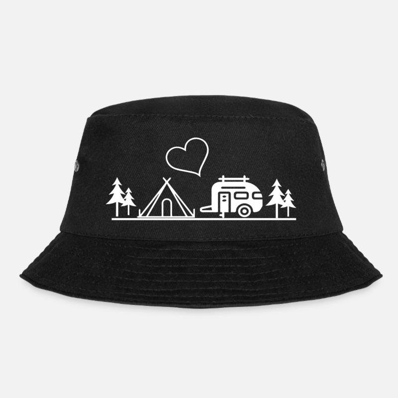 Camping - Bucket Hat - Schwarz