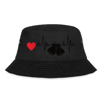 Boxer Herzschlag Kampfsport Boxhandschuhe Boxen - Bucket Hat - Schwarz - Vorne - Lela (165cm)