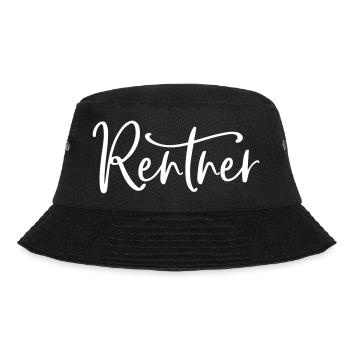 Rentner Ruhestand Rente (Farbe änderbar) - Bucket Hat - Schwarz - Vorne - Lela (165cm)