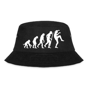 Lustige Evolution Karate Vintage 80er Crane Kick - Bucket Hat - Schwarz - Vorne - Lela (165cm)