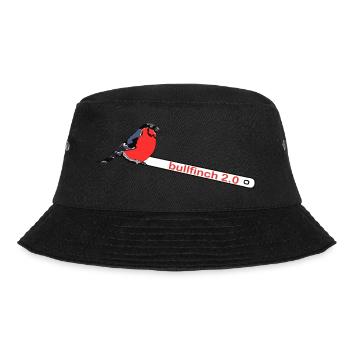 bullfinch 2.0. Tier, Vogel, Pinsel, Farbe - Bucket Hat - Schwarz - Vorne - Lela (165cm)