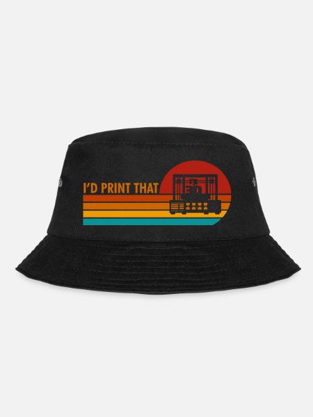 3D Printing Computer Aided Design - Bucket Hat - black