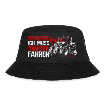 Aus Dem Weg Ich Muss Traktor Fahren Trecker Gesche - Bucket Hat - Schwarz - Vorne - Lela (165cm)