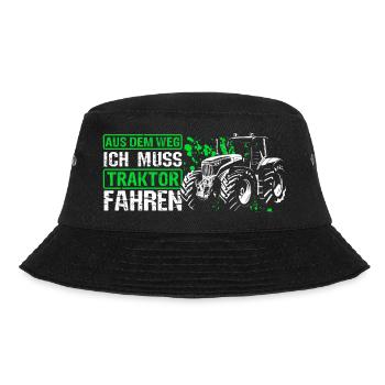 Aus Dem Weg Ich Muss Traktor Fahren Trecker Gesche - Bucket Hat - Schwarz - Vorne - Lela (165cm)