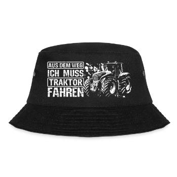 Aus Dem Weg Ich Muss Traktor Fahren Trecker Bauer - Bucket Hat - Schwarz - Vorne - Lela (165cm)