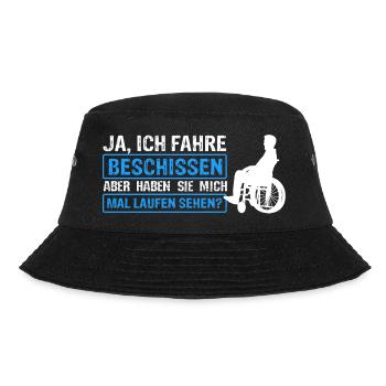Rollstuhlfahrer Rollstuhl Spruch Geschenkidee Roll - Bucket Hat - Schwarz - Vorne - Lela (165cm)