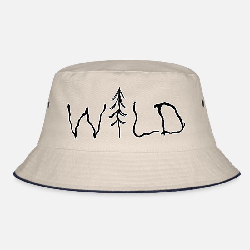 Wild Schriftzug mit Baum Bucket Hat