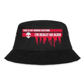 human costume alien Zitat - Bucket Hat - Schwarz - Vorne - Lela (165cm)