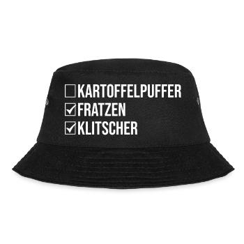 Erzgebirge Kartoffelpuffer Mundart - Bucket Hat - Schwarz - Vorne - Lela (165cm)