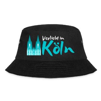 Verliebt in Köln | Köln Mitbringsel Souvenir - Bucket Hat - Schwarz - Vorne - Lela (165cm)