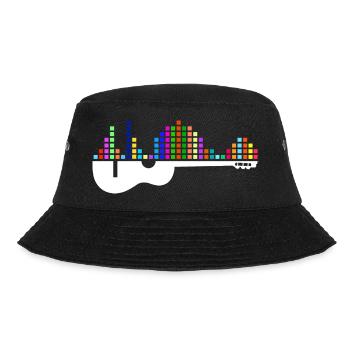 Gitarre Herzschlag - Bucket Hat - Schwarz - Vorne - Lela (165cm)