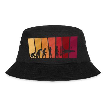 Evolution of man Calisthenics Retro Vintage - Bucket Hat - Schwarz - Vorne - Lela (165cm)