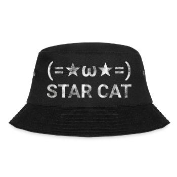 Star Cat Emoji text - Bucket Hat - black - Front - Lela (165cm)