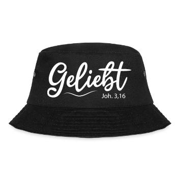 Geliebt, Bibelvers - Bucket Hat - Schwarz - Vorne - Lela (165cm)