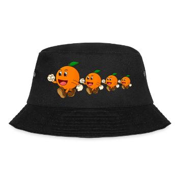 Orangen Entenmarsch Lustige Orangen Familie - Bucket Hat - Schwarz - Vorne - Lela (165cm)