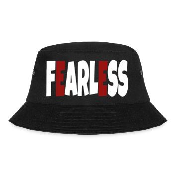 Fearless - simple text - Bucket Hat - black - Front - Lela (165cm)