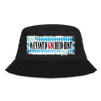 Biker Motorrad Boxer Abenteuer Gentlemen Scrambler - Bucket Hat - Schwarz - Vorne - Lela (165cm)