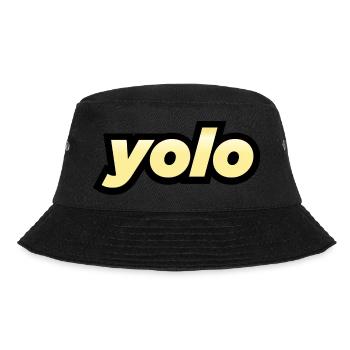 Yolo Trendy Words Typography, Modern Slang Sayings - Bucket Hat - black - Front - Lela (165cm)