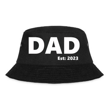 Dad 2023 stolzer Vater geworden Geburt des Kindes - Bucket Hat - Schwarz - Vorne - Lela (165cm)