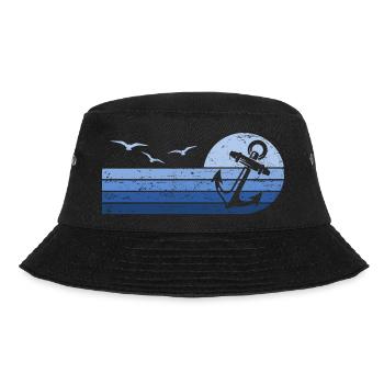 Nautical Boat Anchor Sailor Sailing - Bucket Hat - black - Front - Lela (165cm)