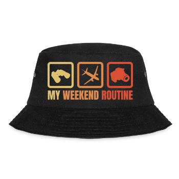 Meine Wochenendroutine - Bucket Hat - Schwarz - Vorne - Lela (165cm)