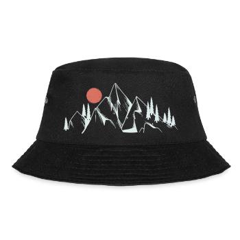 Strichzeichnungen der Bergdämmerung - Bucket Hat - Schwarz - Vorne - Lela (165cm)