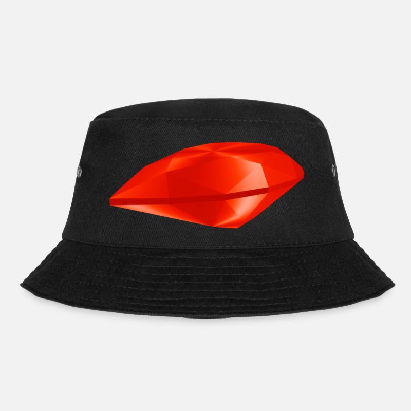 Roter Edelstein - Bucket Hat - Schwarz