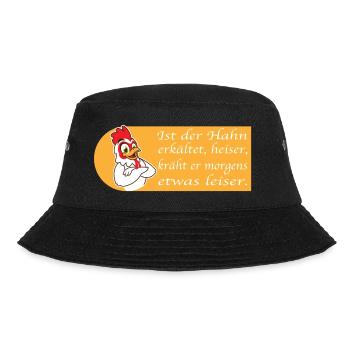 lustiger Spruch Hahn Gockel Hühner Züchter - Bucket Hat - Schwarz - Vorne - Lela (165cm)